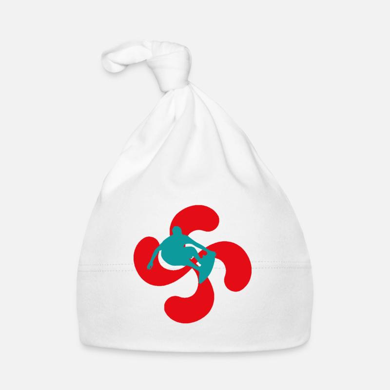 surfer pays basque 2 - Bonnet bio Bébé - blanc