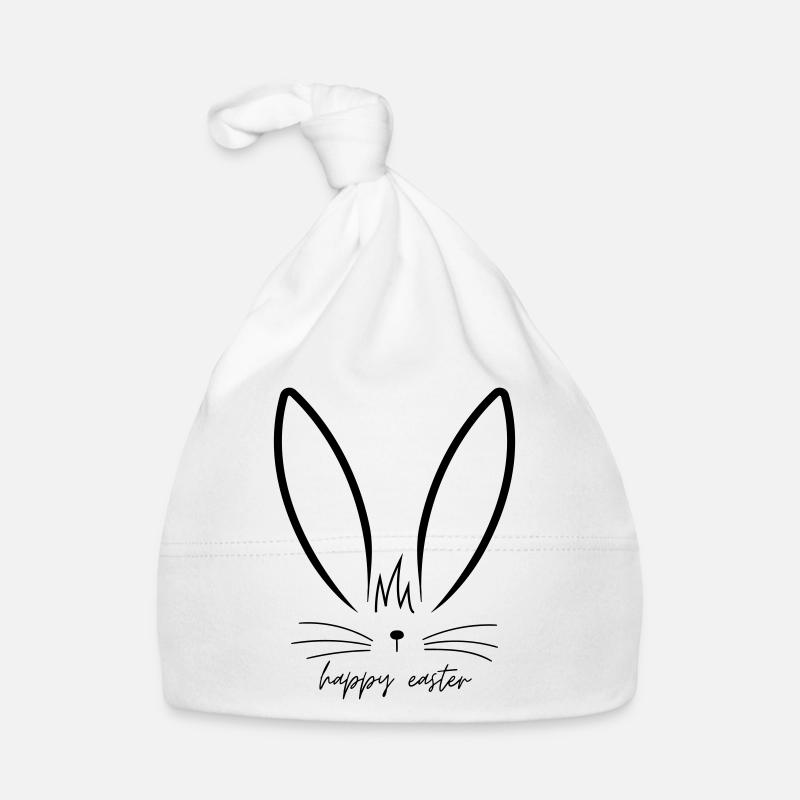Minimal Bunny - Happy Easter Baby Bio-Mütze