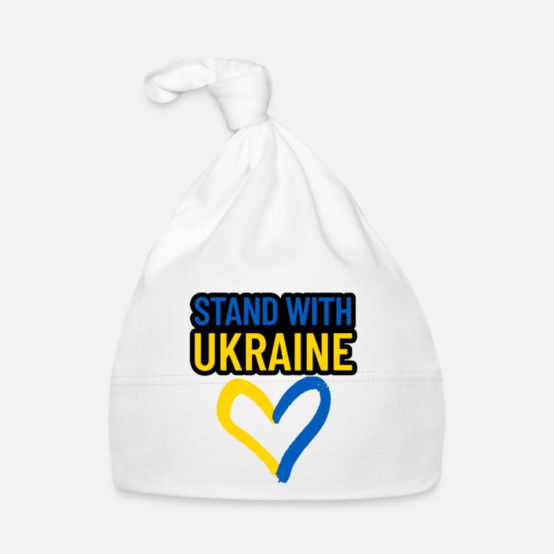 STAND WITH UKRAINE support print Organic Baby Cap