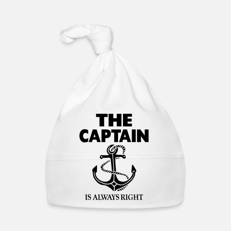 The Captain Is Always Right - Bonnet bio Bébé - blanc