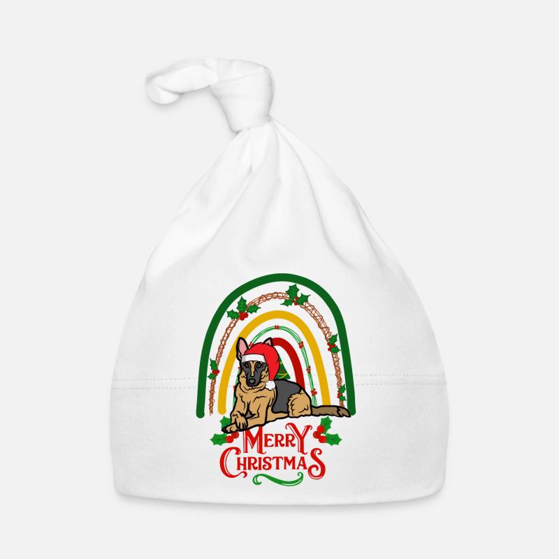 Christmas German Shepherd Organic Baby Cap