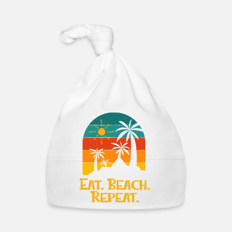 Eat Beach Repeat Ocean Hobby Beach Lover Pastime Organic Baby Cap