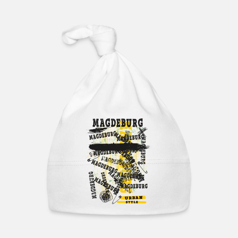 Magdeburg Germany City Skyline Home Love Organic Baby Cap