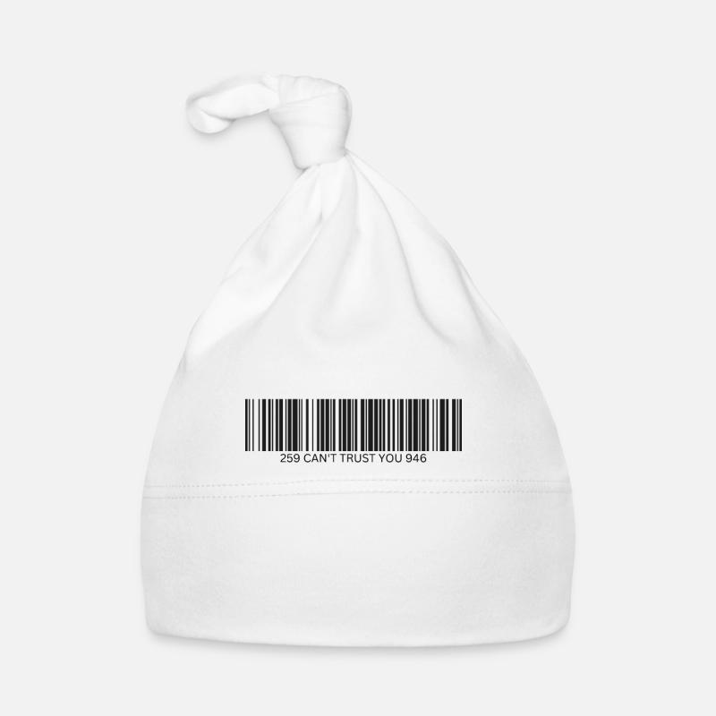 I Can't Trust You - Barcode - Organic Baby Cap - white