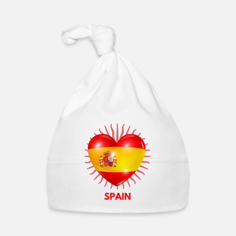 WM Quatar I Love Spain Pattern Bonnet bio Bébé