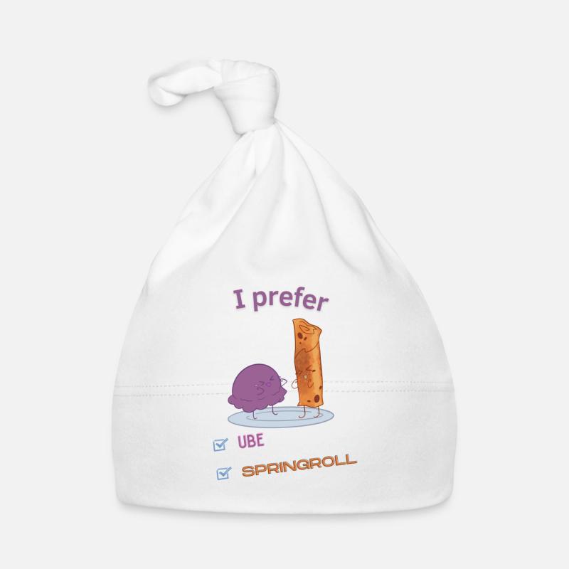Ube or springroll - Organic Baby Cap - white