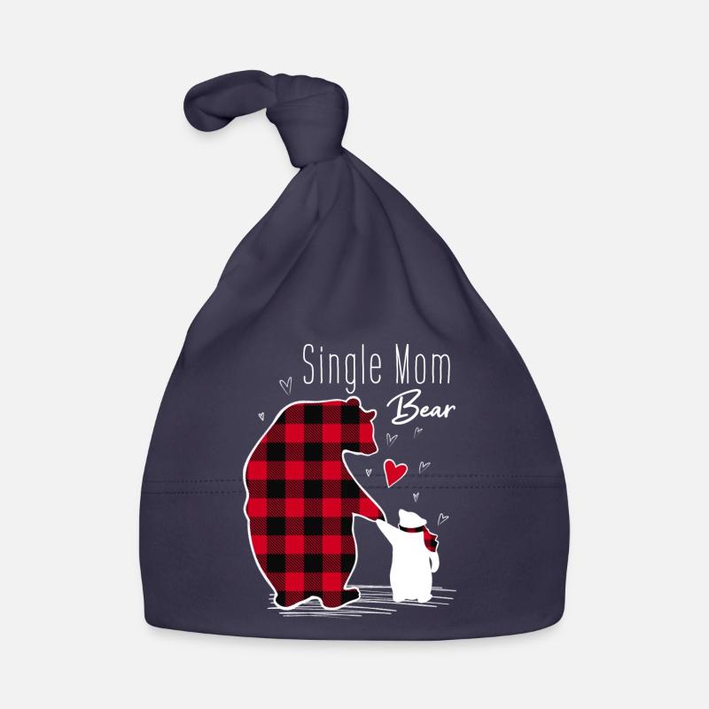 Single Mom Bear Baby Bio-Mütze
