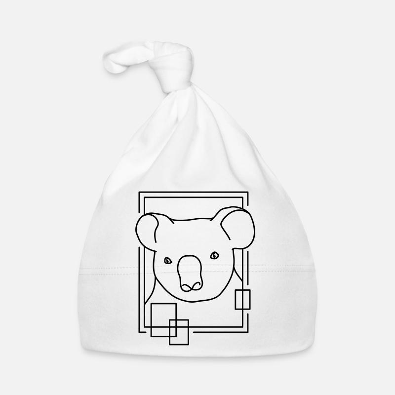 Koala in Geometric Shape - Line Art Design Organic Baby Cap