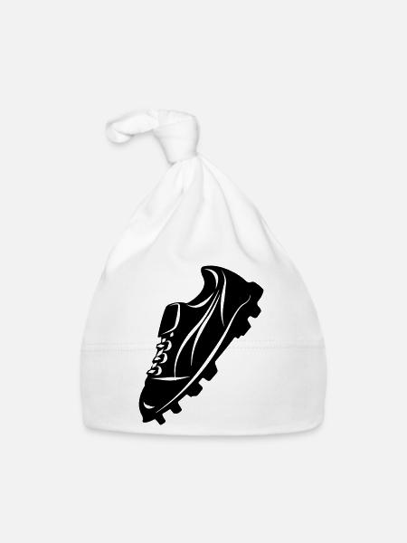 Fußballschuh transparente Schattenfigur - Baby Bio-Mütze - Weiß - Vorne