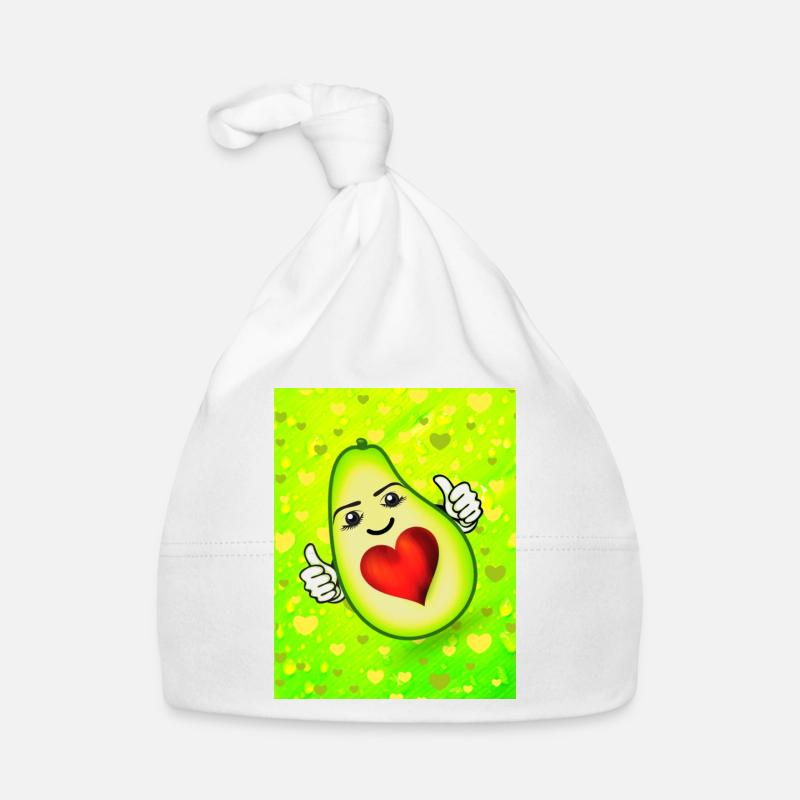 Avocat mignon avec cœur Bonnet bio Bébé
