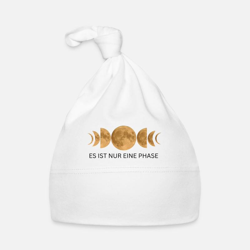 Ce n’est qu’une phase - Moon Phases Design - Bonnet bio Bébé - blanc