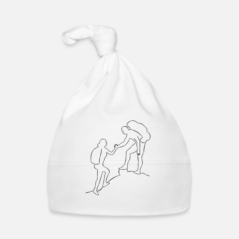 Hiking mountains drawn Organic Baby Cap
