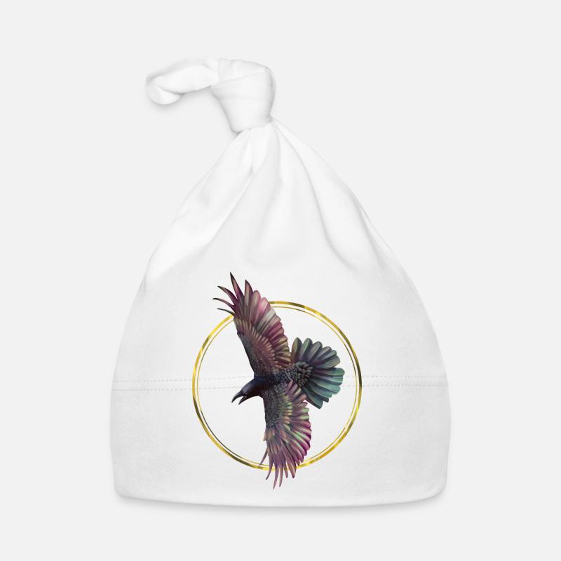 Corbeau - Bonnet bio Bébé - blanc