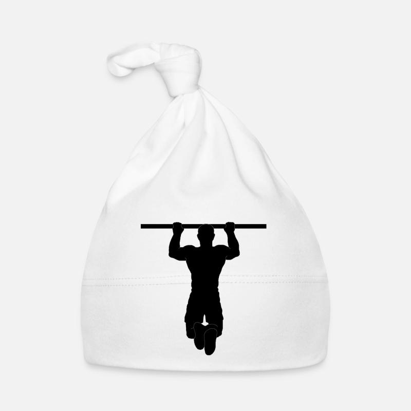 pull up - Pull-up - Calisthenics sport - Organic Baby Cap - white