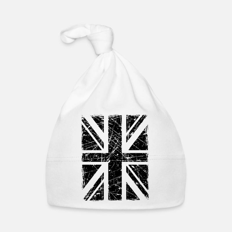 Union Jack - Organic Baby Cap - white