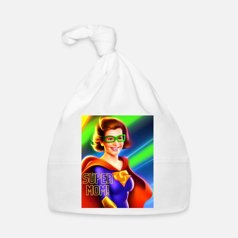 Super maman! - Bonnet bio Bébé - blanc