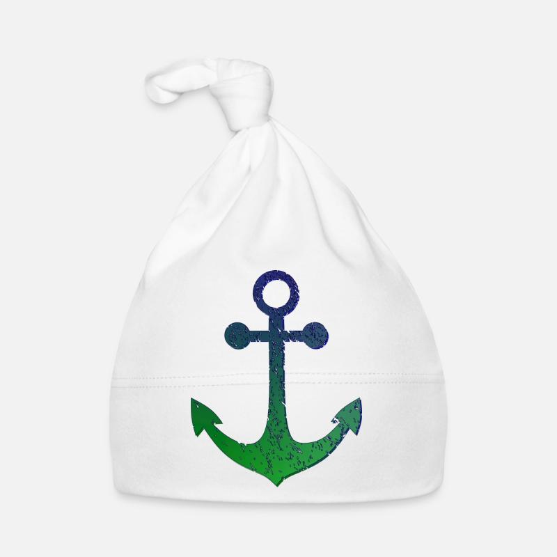 Ancre, bleu vert, aspect usé Bonnet bio Bébé