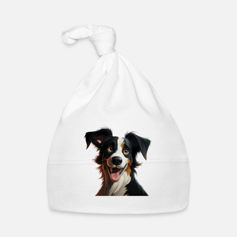 Border Collie Comic Organic Baby Cap