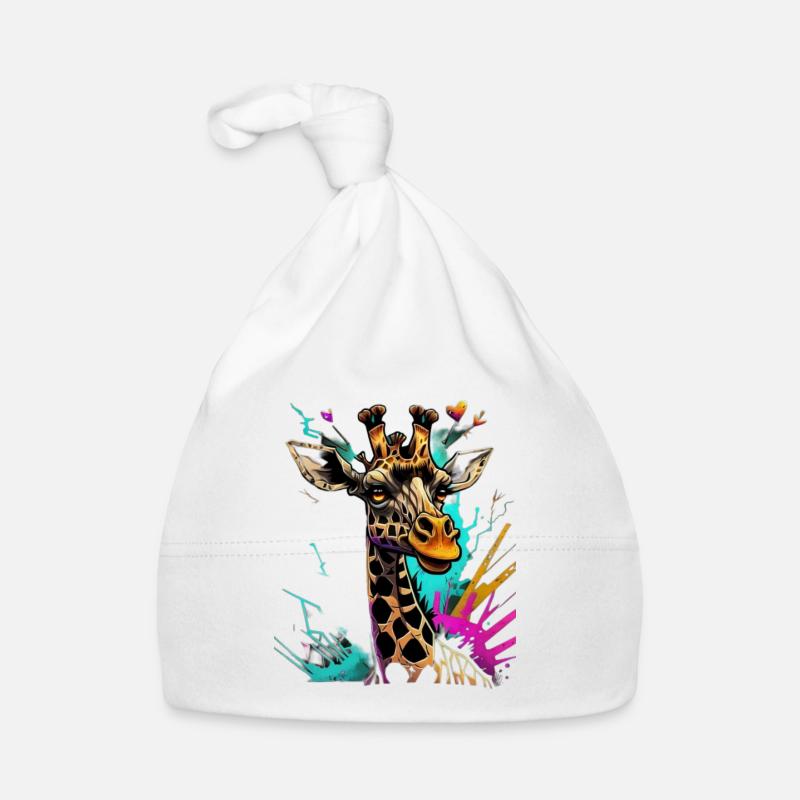 Graffiti Girafe Bonnet bio Bébé