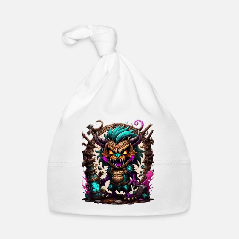 Monstre graffiti - Bonnet bio Bébé - blanc
