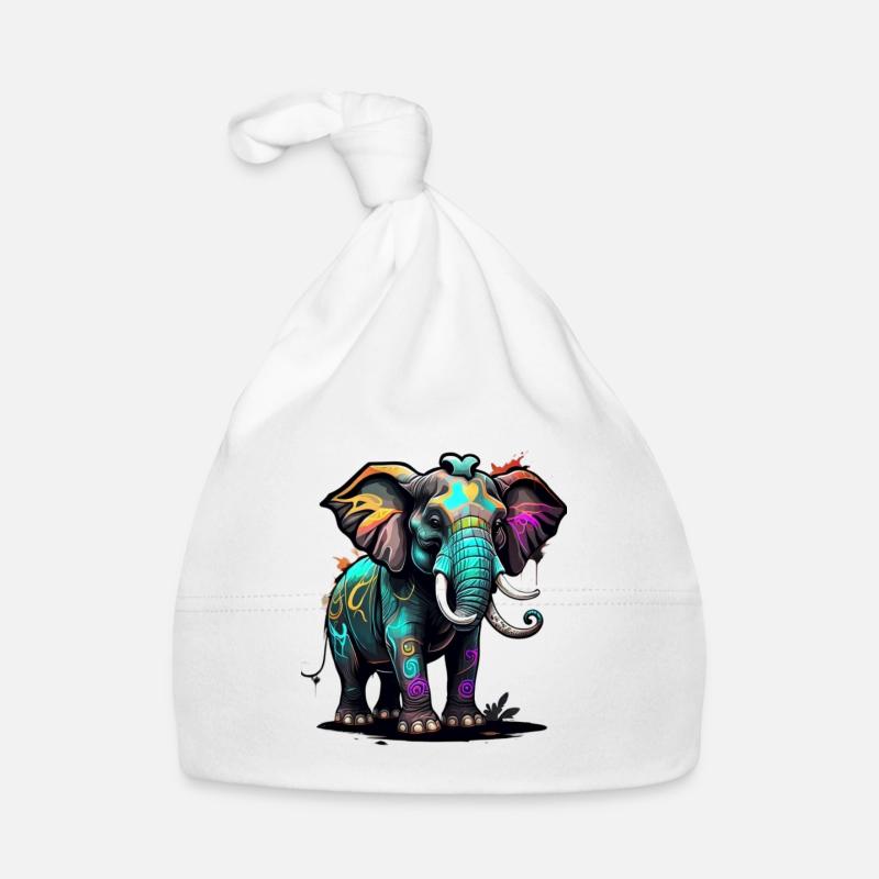 Graffiti Elefant Baby Bio-Mütze