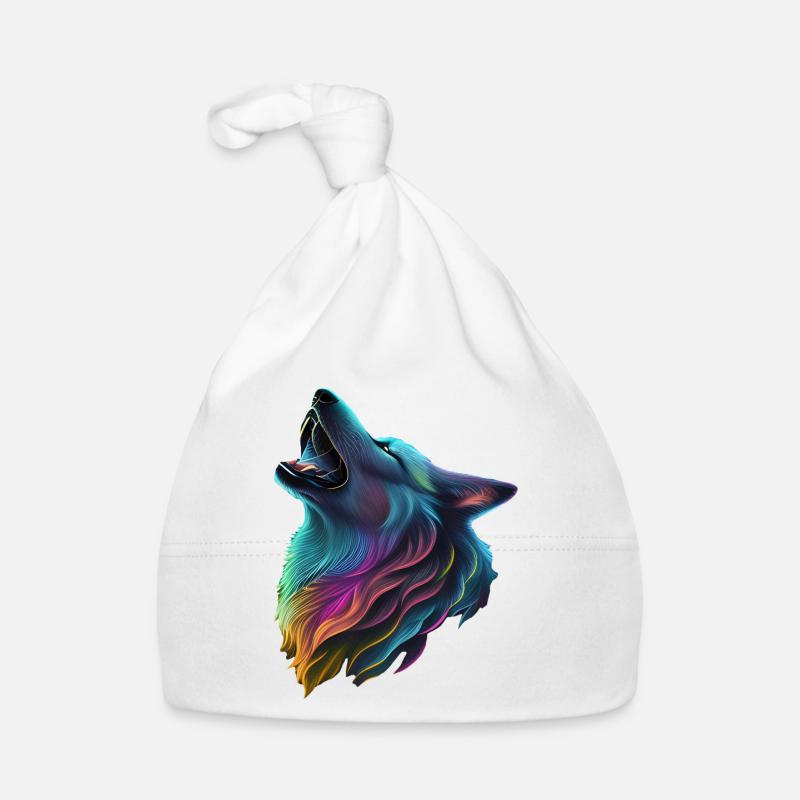Colorful Wolf Organic Baby Cap