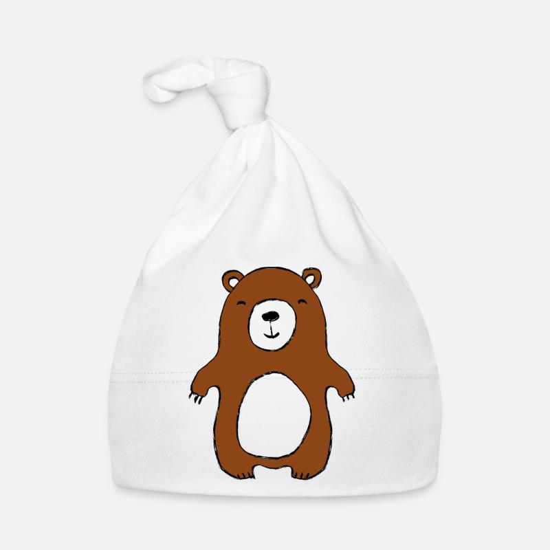 Ours - Bonnet bio Bébé - blanc