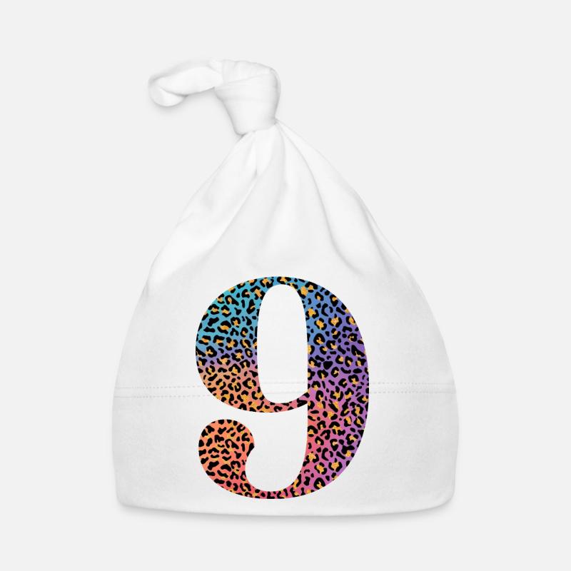 9th Birthday Leopard Organic Baby Cap