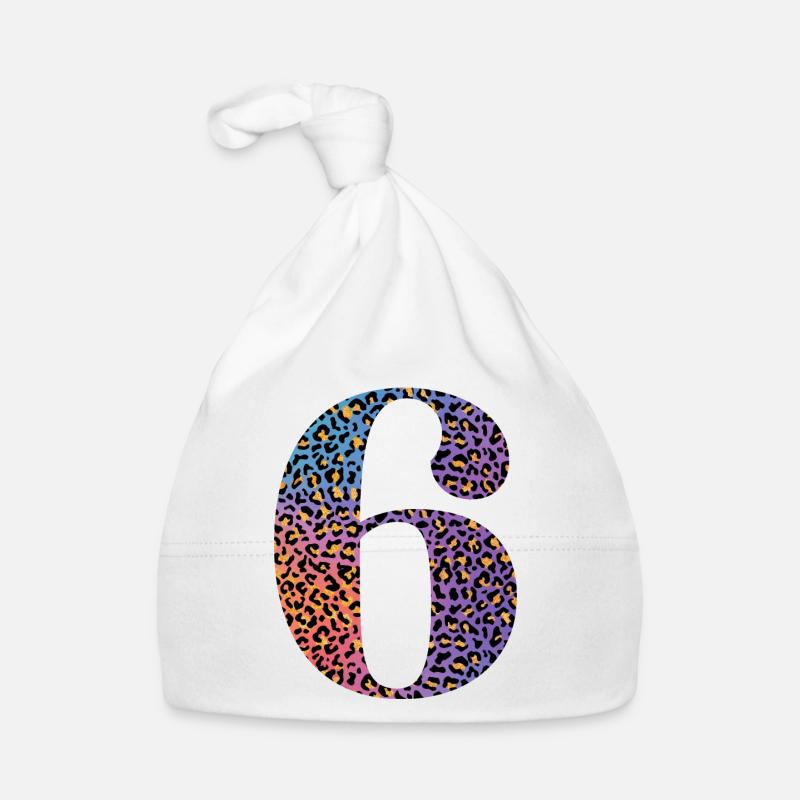 6th Birthday Leopard Organic Baby Cap