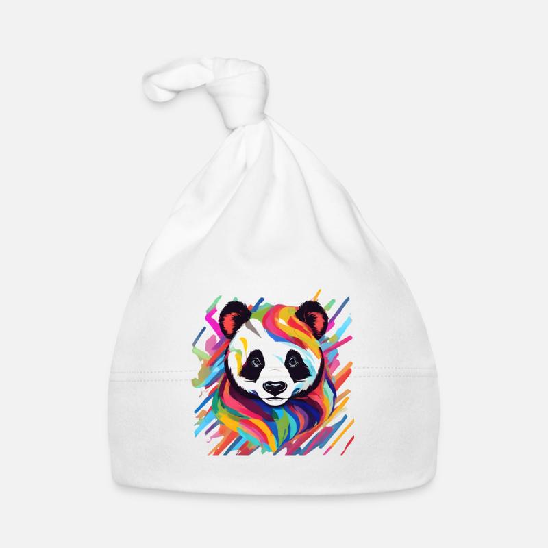 panda multicolore Bonnet bio Bébé