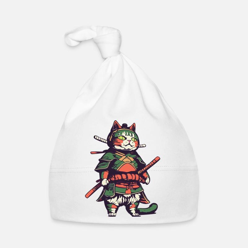 Samurai Cat Organic Baby Cap