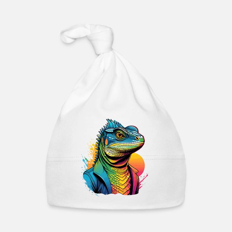 Draco Eidechse - Baby Bio-Mütze - Weiß