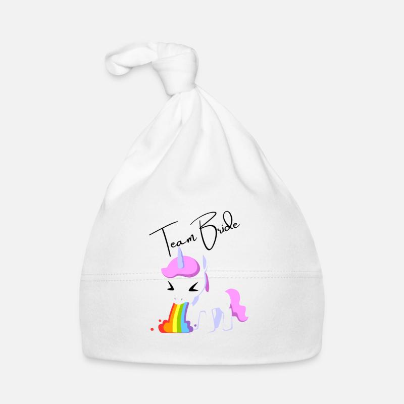 Team Bride Einhorn Baby Bio-Mütze