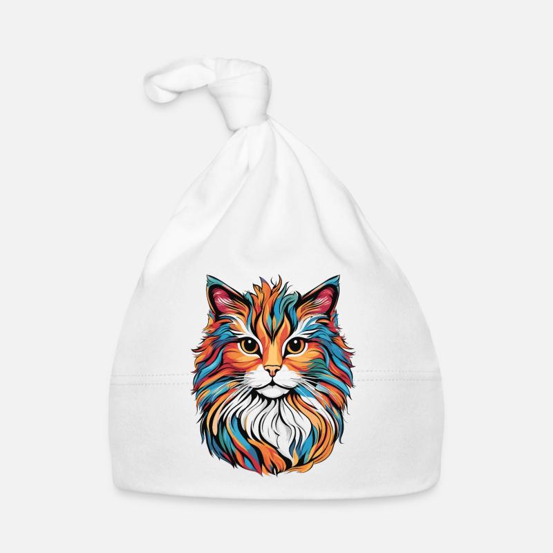 Colorful Cat Organic Baby Cap