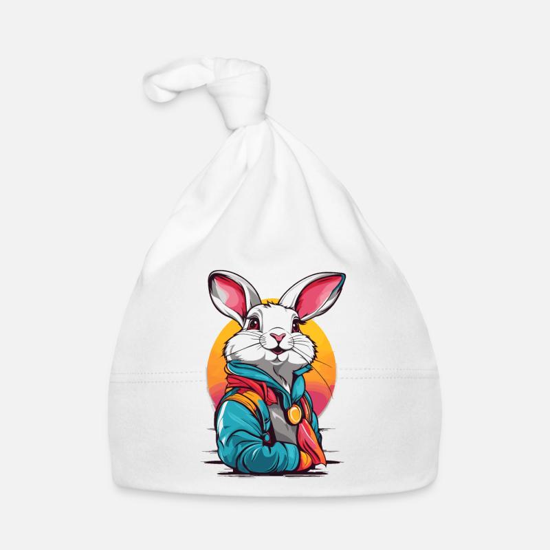 Lapin blanc Bonnet bio Bébé