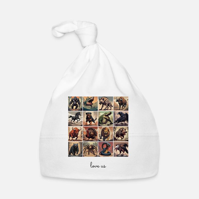 Liebe uns Collage 4 Baby Bio-Mütze