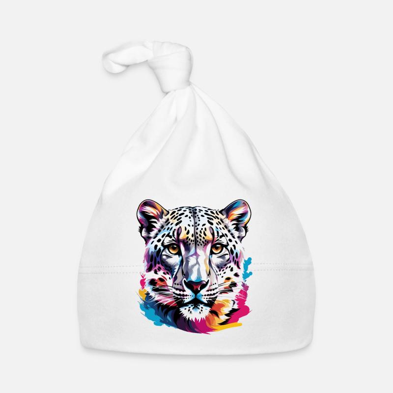 Schneeleopard Baby Bio-Mütze