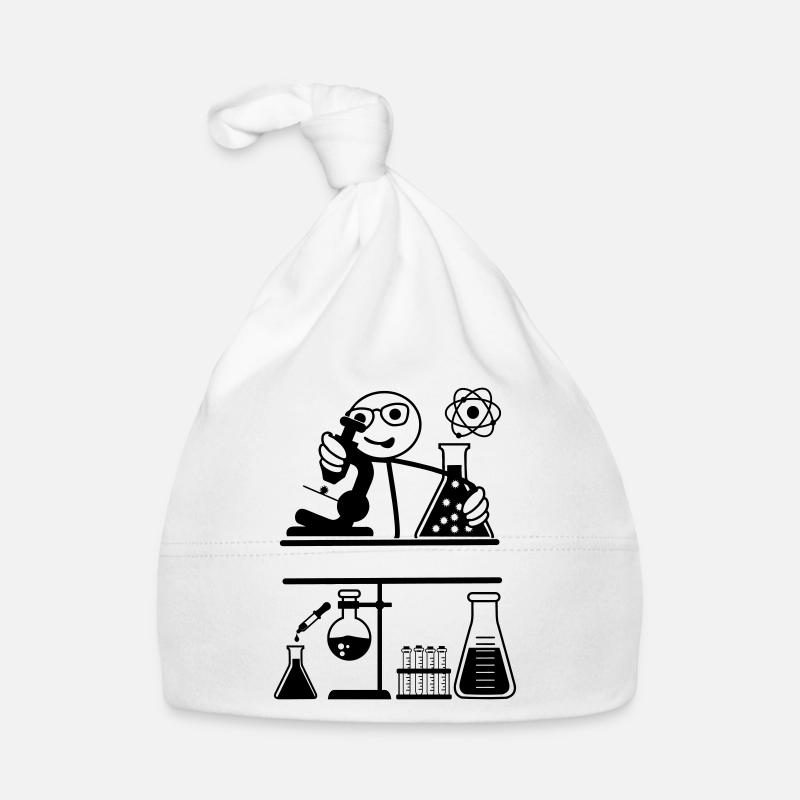 Lab with stickmen looking into microscope Organic Baby Cap