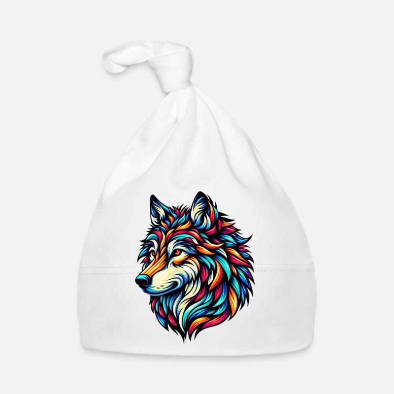 Wolf - Baby Bio-Mütze - Weiß