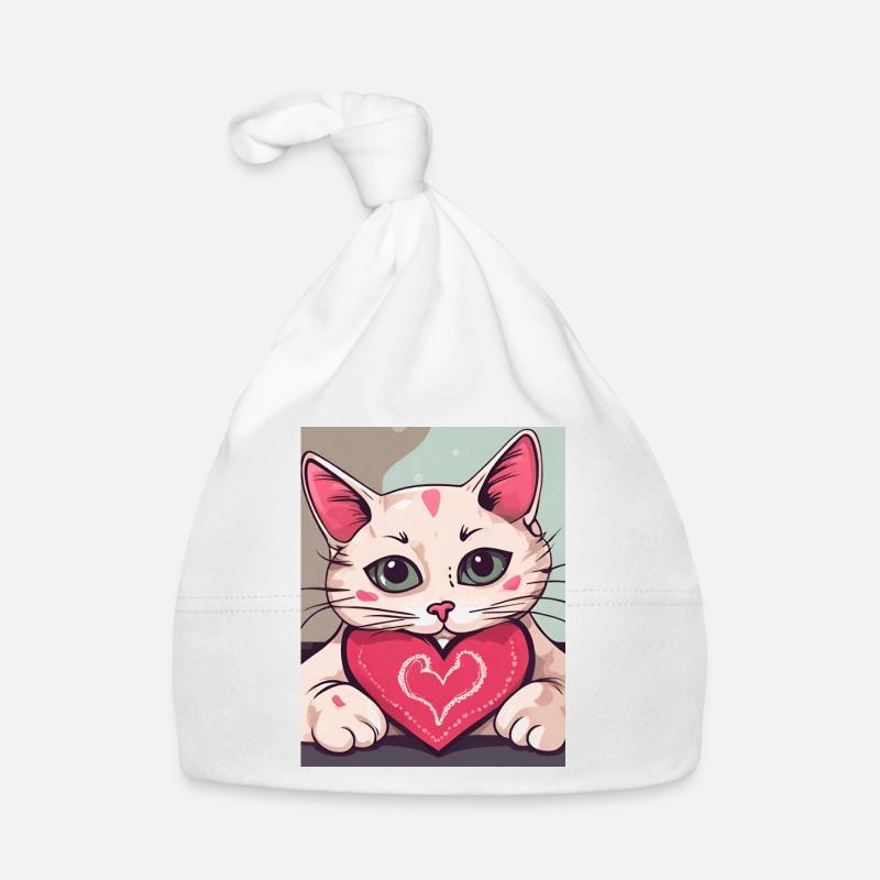 Love Hurts - Chat - Bonnet bio Bébé - blanc