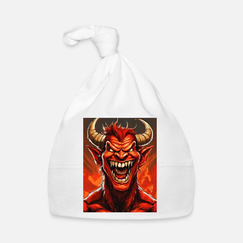 devil evil laugh smile monster dark horror scary Organic Baby Cap