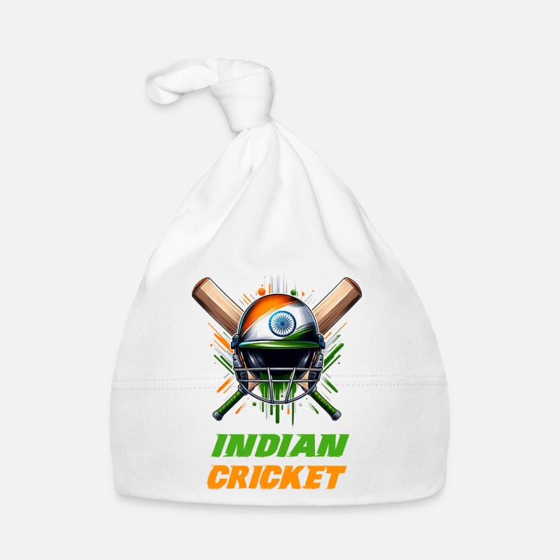 India cricket helmet elephant design Organic Baby Cap