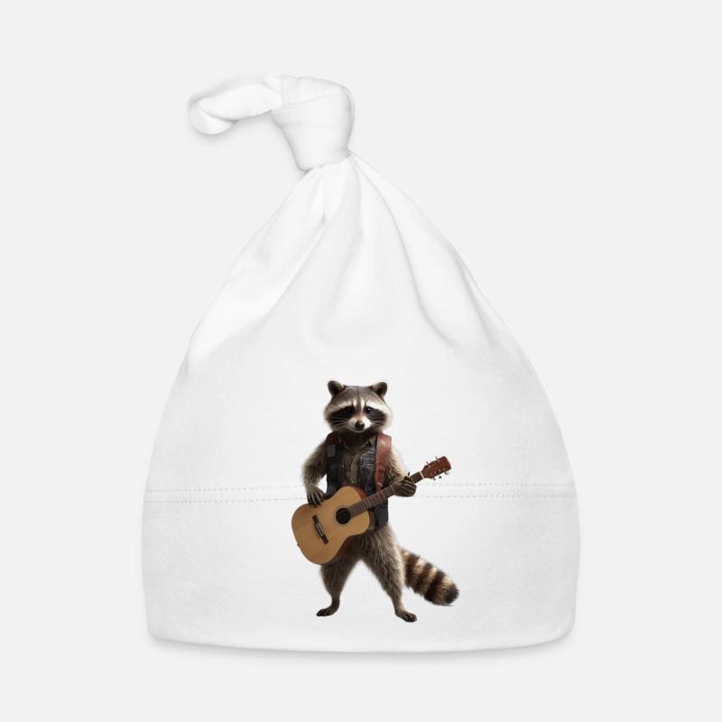 Waschbär Gitarre Baby Bio-Mütze