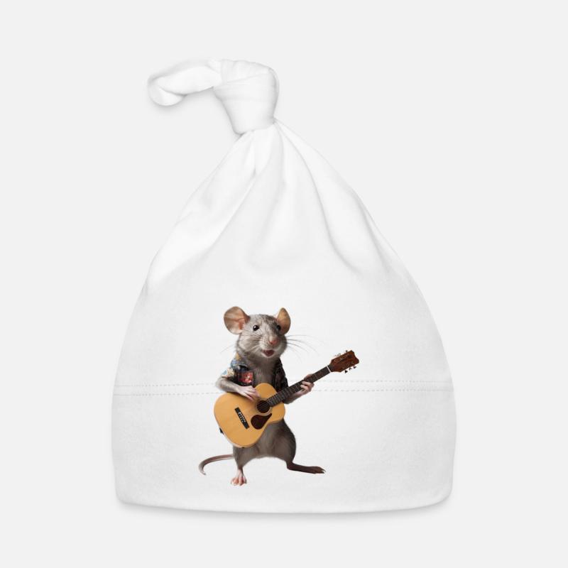 Rat Mouse Guitar Organic Baby Cap