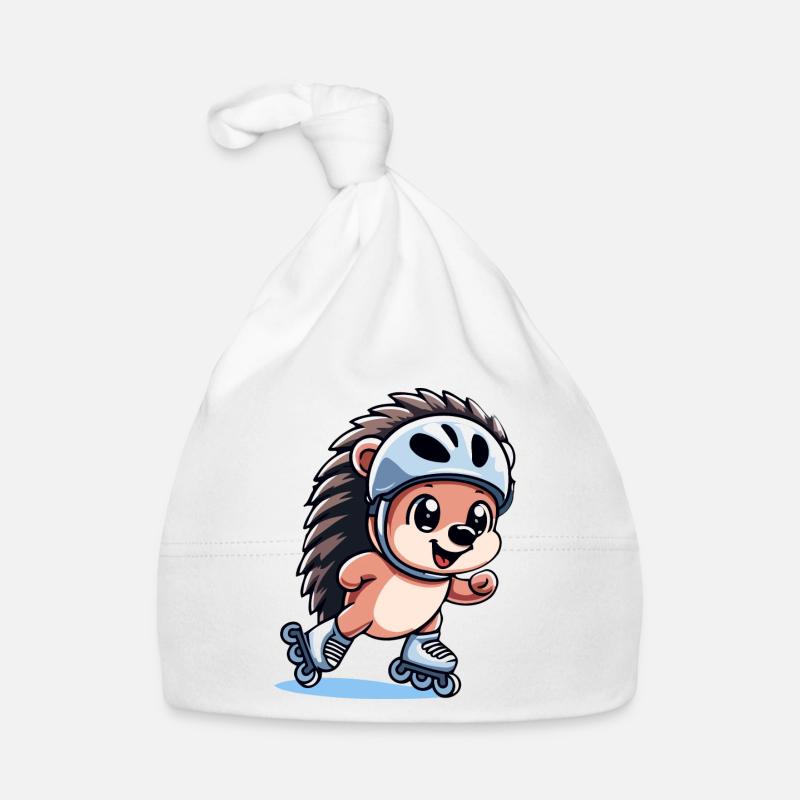 Speedy Hedgehog: Roller Skating Champion Organic Baby Cap