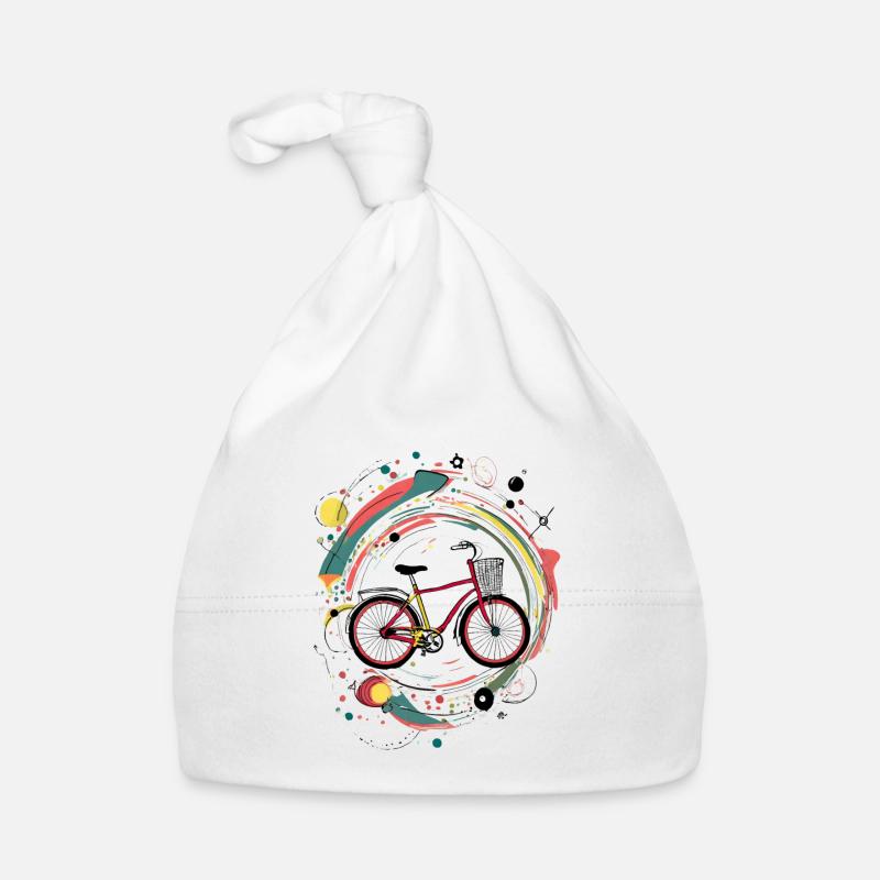 Bicycle illustration with abstract elements Organic Baby Cap