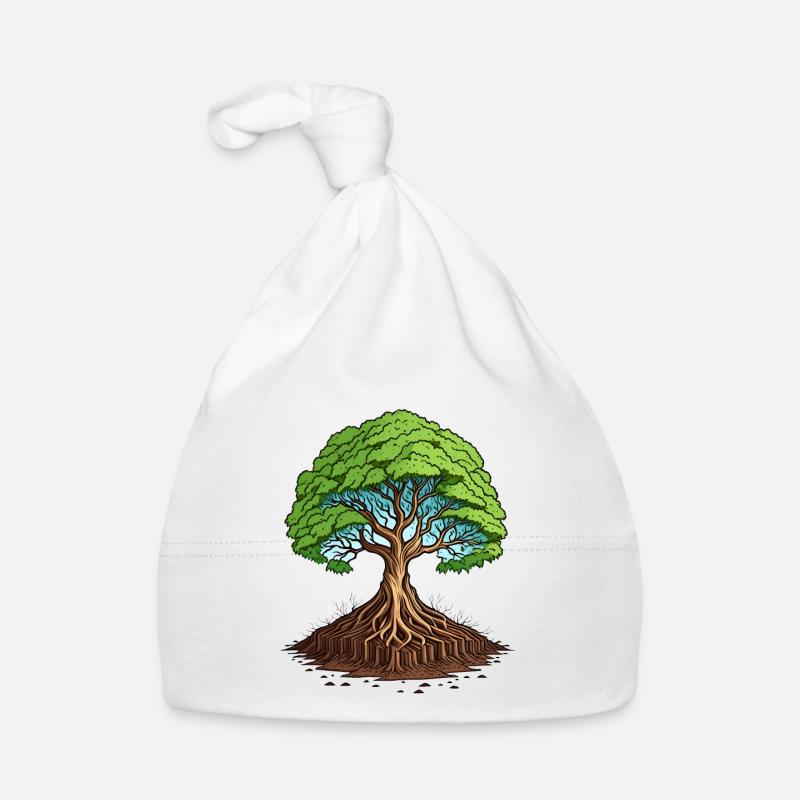 A big tree with roots Organic Baby Cap