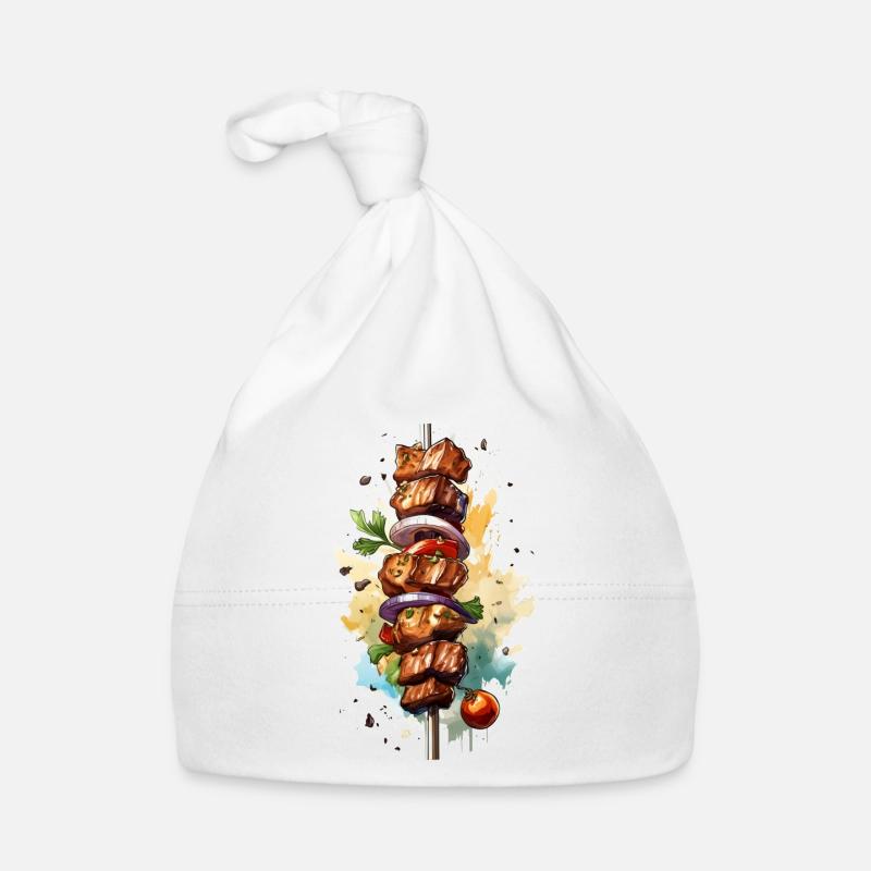Meat skewer at grilling Organic Baby Cap