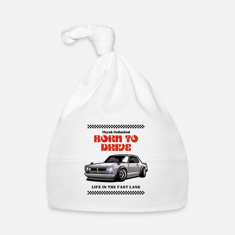 Né pour conduire - Bonnet bio Bébé - blanc