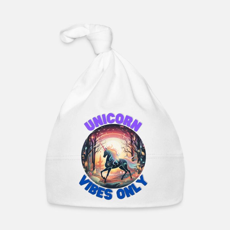 Licorne6 - Bonnet bio Bébé - blanc